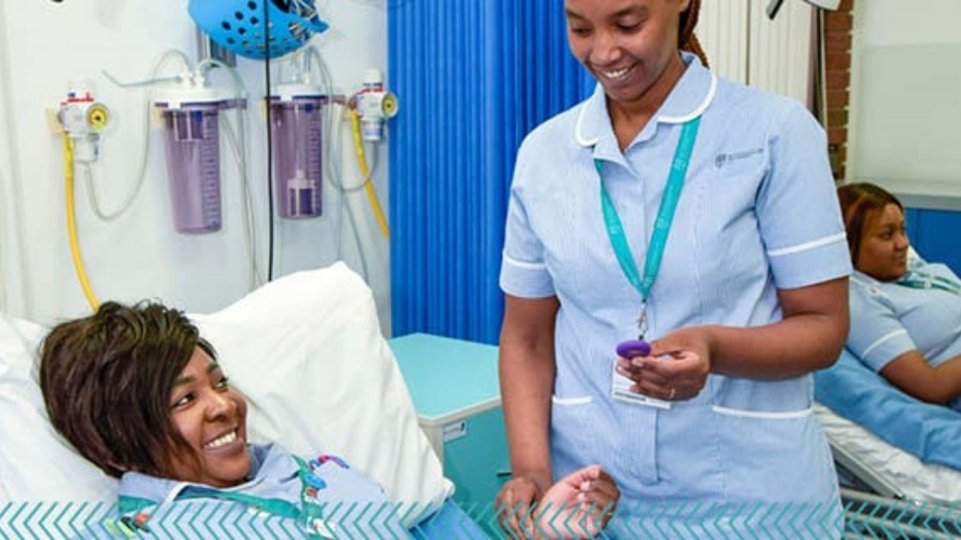Two Nursing students in simulation ward